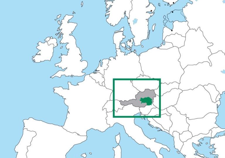 Europakarte mit Steiermark