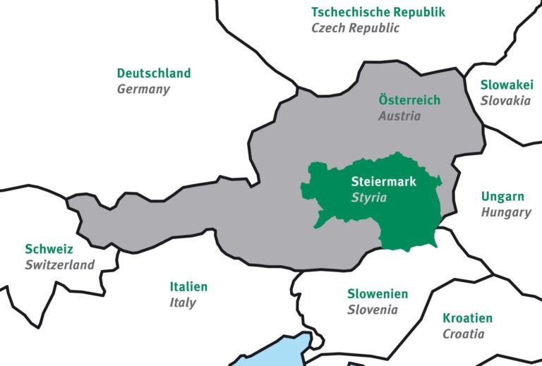 Österreich-Karte mit Steiermark