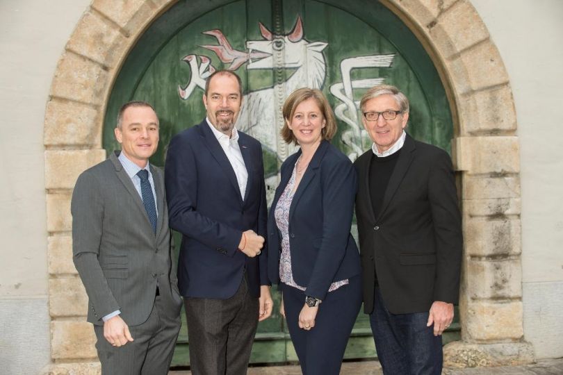 Gernot Pagger (GF IV Steiermark), Jürgen Roth (AR-Vorsitzender ICS), Barbara Eibinger-Miedl (Wirtschaftslandesrätin), Josef Herk (Präsident WK Steiermark)