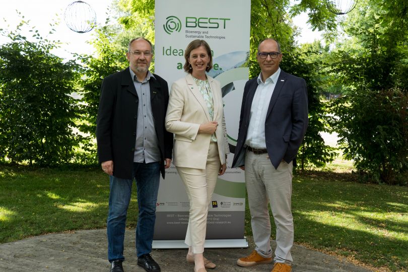 Walter Haslinger (GFBEST), LRin Barbara Eibinger Miedl (Land Steiermark), Roman Schmid (GF BEST)