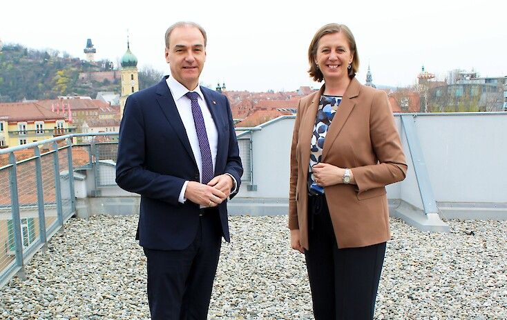 Leonhard Schneemann (Wirtschaftslandesrat Burgenland) & Barbara Eibinger-Miedl (Wirtschaftslandesrätin Steiermark)