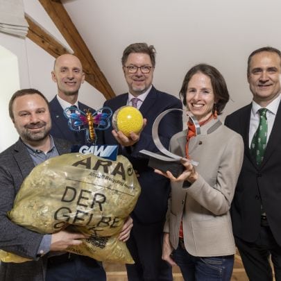 Christoph Murnig (GAW), Landesrat Willibald Ehrenhöfer, Alexander Rinderhofer (GAW), Nina Pildner-Steinburg (GAW) und Christoph Ludwig (SFG)