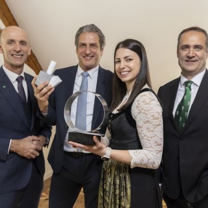 Landesrat Willibald Ehrenhöfer, Gunther Prelog (voestalpine BÖHLER), Andrea Pop (voestalpine BÖHLER) und Christoph Ludwig (SFG)