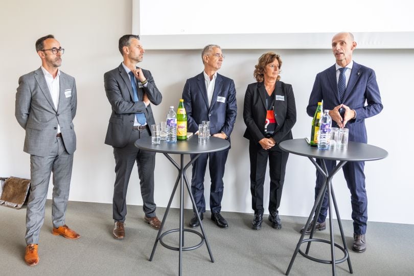 Herbert Decker (Maschinenfabirk Liezen), Franz Posch (Airbus Security & Defense), Wolfgang Plasser (Pankl), Christa Zengerer (ACstyria), Wirtschaftslandesrat Willibald Ehrenhöfer