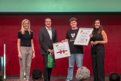 Tanja Frühwald (Styrian Food Hub), Christoph Ludwig (SFG), Thorsten Krauss (Gewinner), Susanne Urschler (Styrian Food Hub)