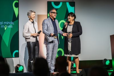 Gaby Schaunig, Christian Clerici und Manuela Khom