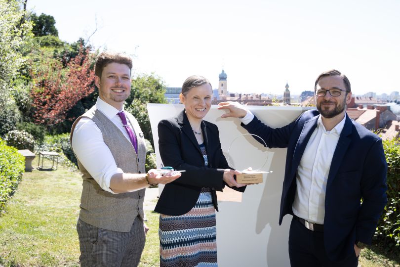 Matthias Mayer-Kriehuber, Sandra Schlögl und Peter Wagner vom PCCL