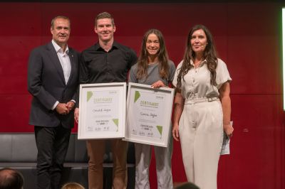SFG-Geschäftsführer Christoph Ludwig, Christof Ziegler, Carina Ziegler, Leiterin des Styrian Food Hub Susanne Urschler